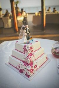 White & Pink 3 tier wedding cake gran canaria